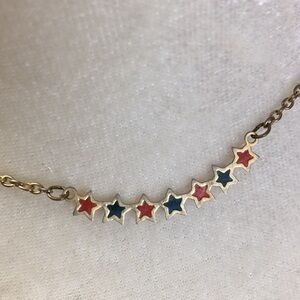 Vintage 7 red and blue stars necklace